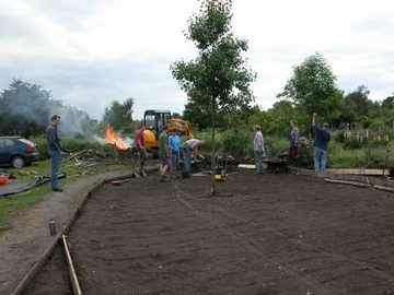 Before and after shots of petanque pitch