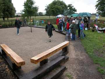 Before and after shots of petanque pitch